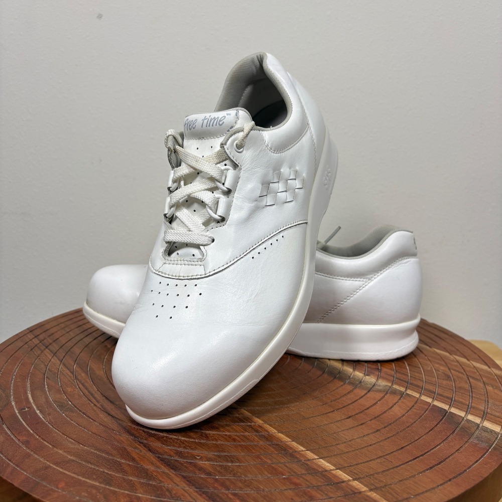 SAS Free Time White Leather Walking Orthopedic Tripad Shoes Women's 10W A6917829